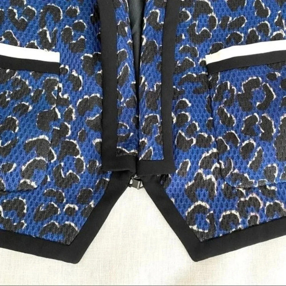 RARE BARBARA BUI MESH JACKET in BLUE LEOPARD Size M - Picture 4 of 16